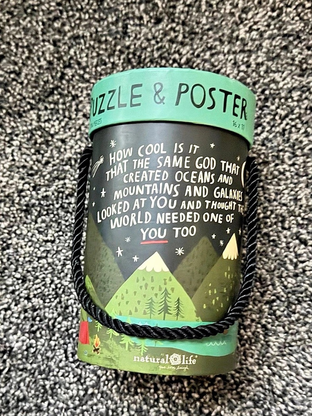 Natural Life Puzzle & Poster How Cool Is It Green & Black